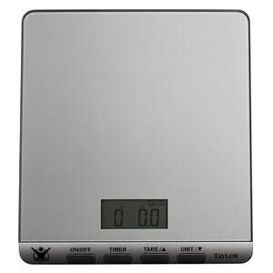 Taylor Digital Kitchen Food Scale Biggest Loser 3865BL Glass 6.6lb Gram Timer